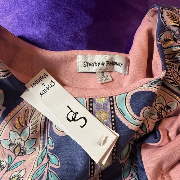 New πShelby & Palmer Beautiful Floral Shift Dress w/ Eye-catching Bell Sleeves - Picture 12 of 14